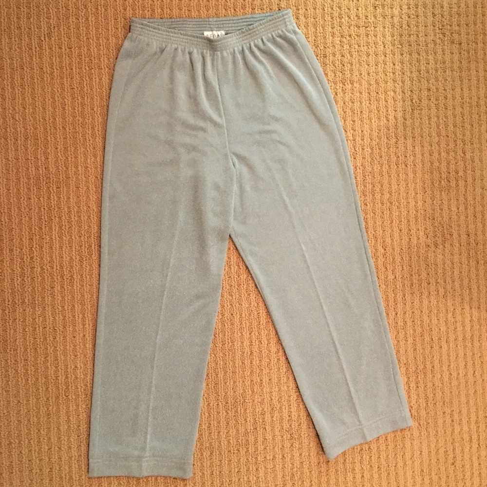 Silver/grey Capri pants with elastic waistband - Picture 1 of 5